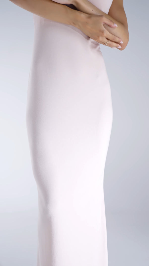 Robe longue dos nu plongeant sexy couleur pastel – par EXCUS paris